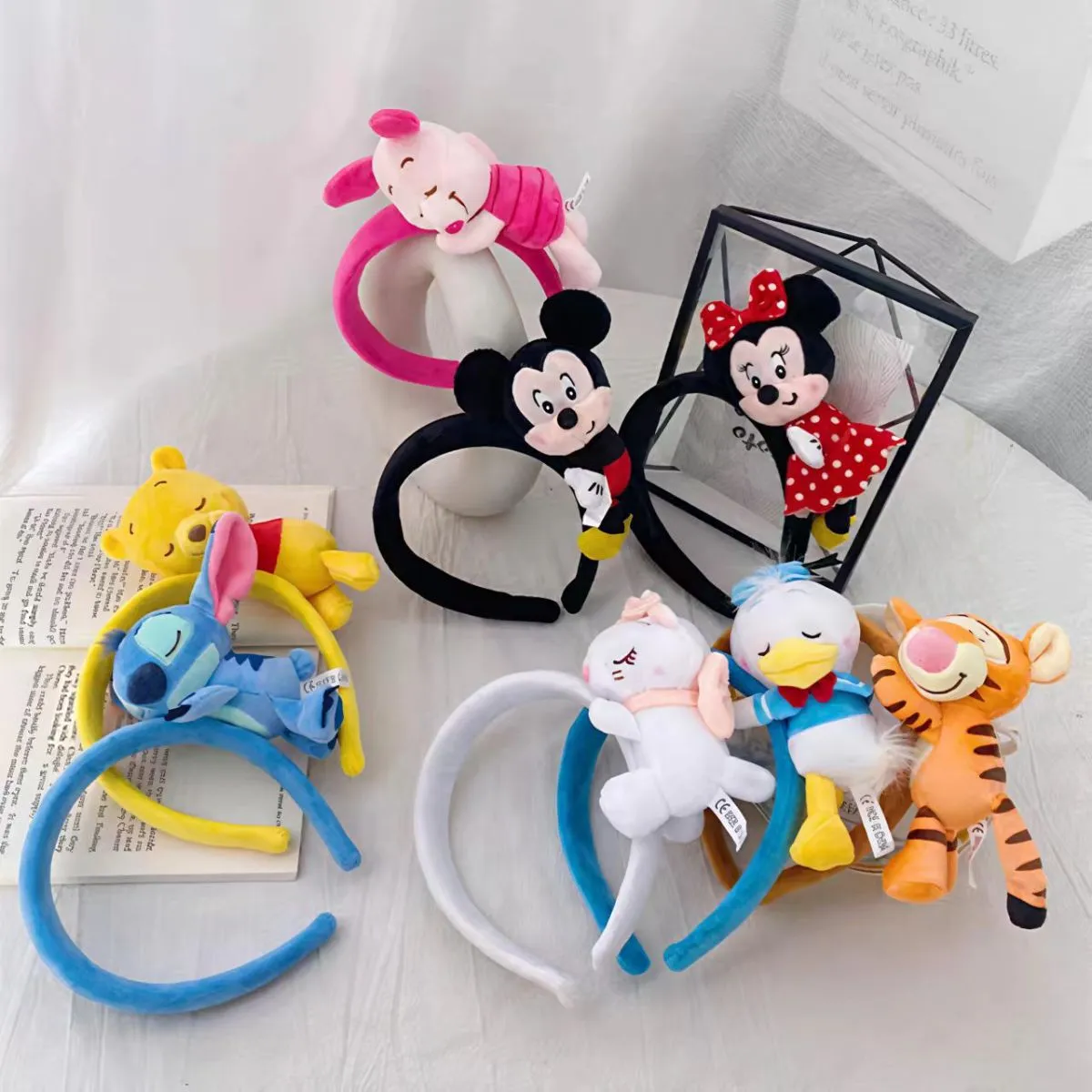Cartoon Plush Headband with Lying Stuffed Toy for Girls – Soft Spa Face Washing Hair Hoop, Cute Bathroom & Skincare Headwear